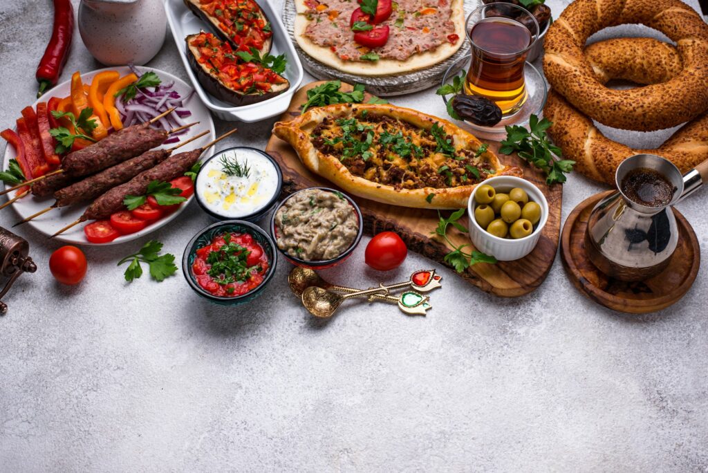 Traditional Turkish or Middle eastern dishes